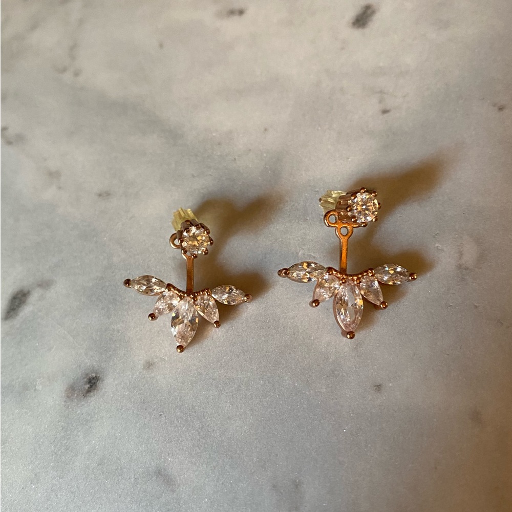 Rose gold earring jackets